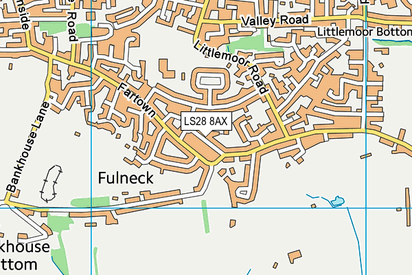 LS28 8AX map - OS VectorMap District (Ordnance Survey)