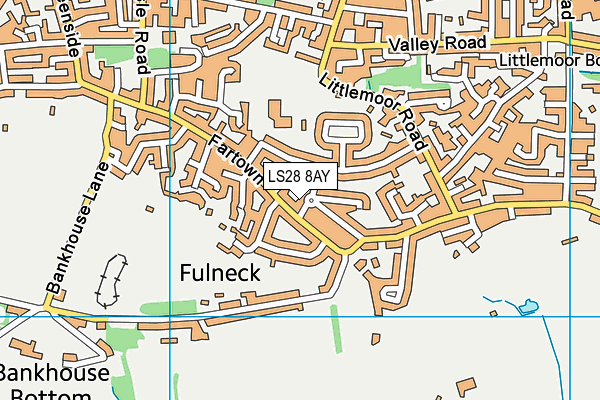 LS28 8AY map - OS VectorMap District (Ordnance Survey)