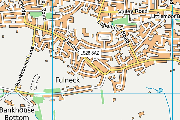 LS28 8AZ map - OS VectorMap District (Ordnance Survey)