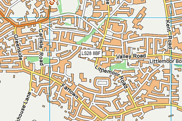 LS28 8BF map - OS VectorMap District (Ordnance Survey)