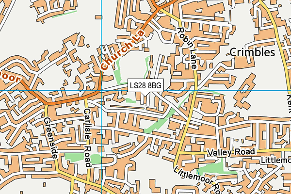 LS28 8BG map - OS VectorMap District (Ordnance Survey)
