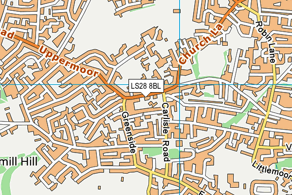 LS28 8BL map - OS VectorMap District (Ordnance Survey)
