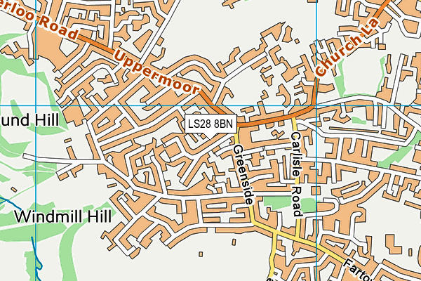 LS28 8BN map - OS VectorMap District (Ordnance Survey)
