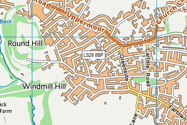 LS28 8BP map - OS VectorMap District (Ordnance Survey)