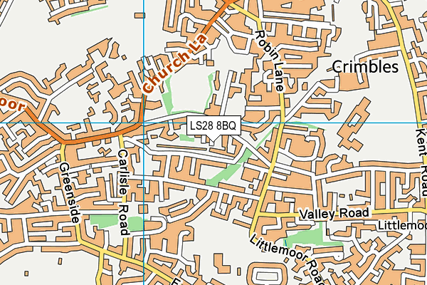 LS28 8BQ map - OS VectorMap District (Ordnance Survey)