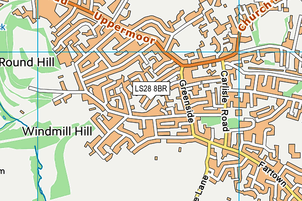 LS28 8BR map - OS VectorMap District (Ordnance Survey)