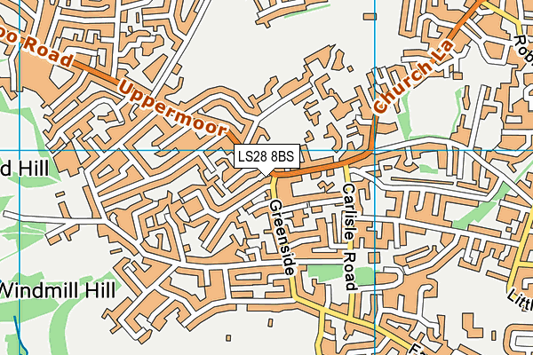 LS28 8BS map - OS VectorMap District (Ordnance Survey)