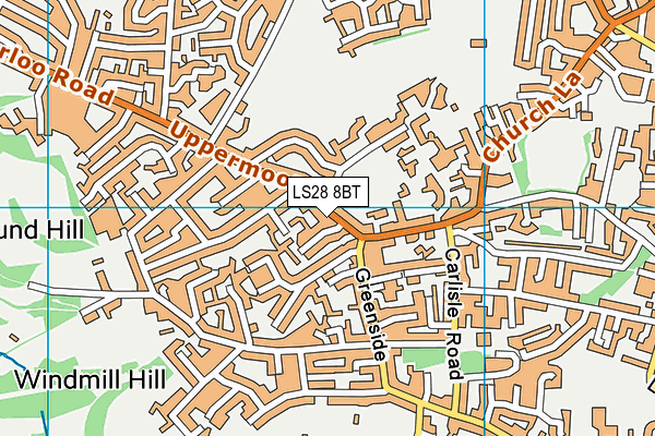 LS28 8BT map - OS VectorMap District (Ordnance Survey)
