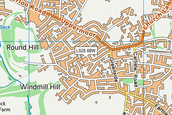 LS28 8BW map - OS VectorMap District (Ordnance Survey)