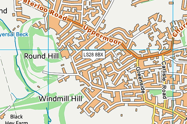 LS28 8BX map - OS VectorMap District (Ordnance Survey)