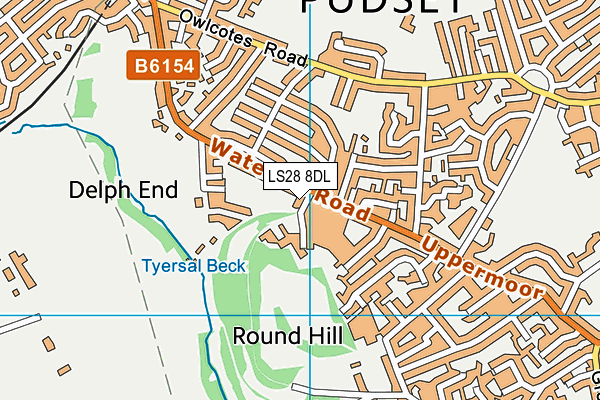 LS28 8DL map - OS VectorMap District (Ordnance Survey)