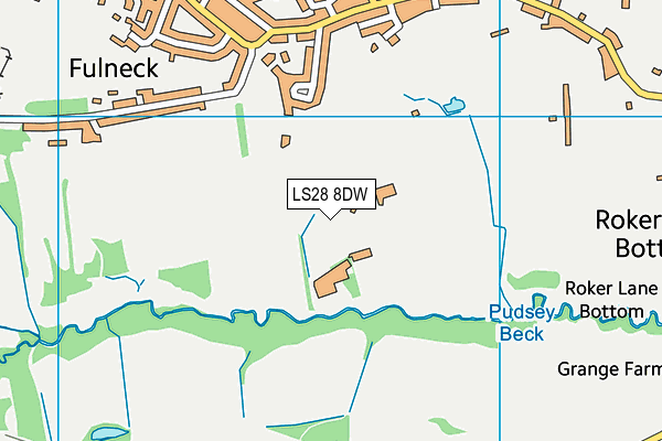 LS28 8DW map - OS VectorMap District (Ordnance Survey)