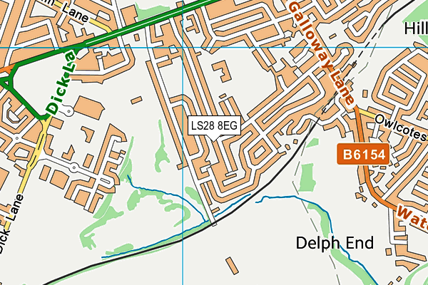 LS28 8EG map - OS VectorMap District (Ordnance Survey)