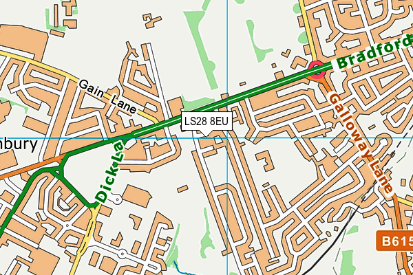 LS28 8EU map - OS VectorMap District (Ordnance Survey)