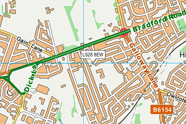 LS28 8EW map - OS VectorMap District (Ordnance Survey)