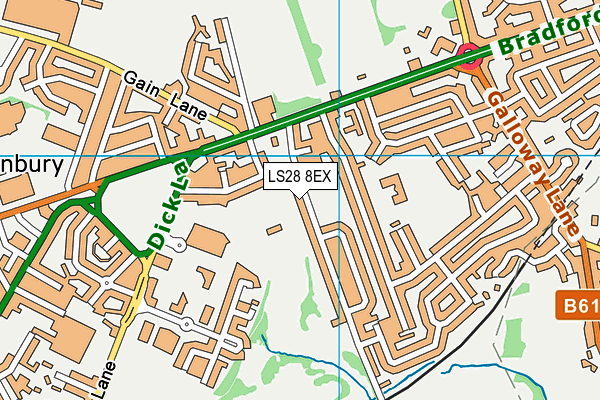 Thornbury Cricket Club map (LS28 8EX) - OS VectorMap District (Ordnance Survey)