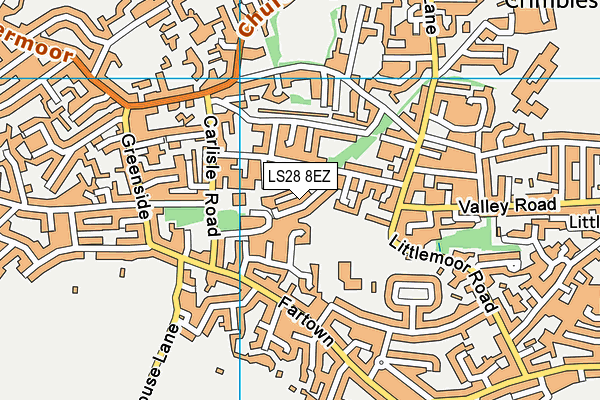 LS28 8EZ map - OS VectorMap District (Ordnance Survey)