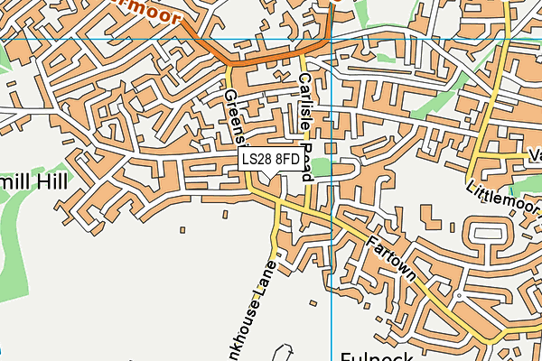 LS28 8FD map - OS VectorMap District (Ordnance Survey)