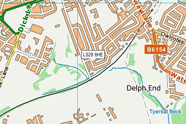 LS28 8HE map - OS VectorMap District (Ordnance Survey)