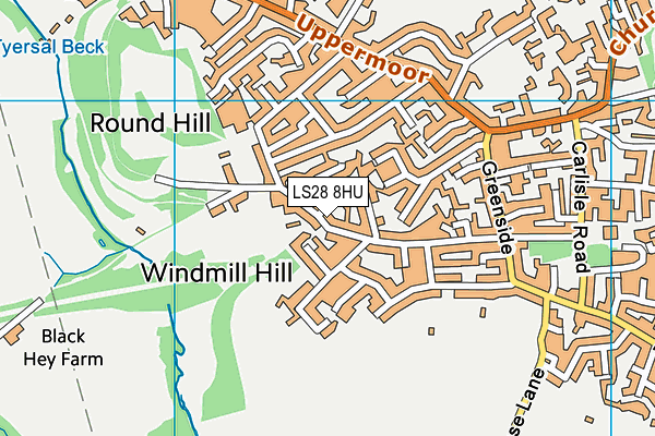 LS28 8HU map - OS VectorMap District (Ordnance Survey)