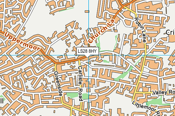 LS28 8HY map - OS VectorMap District (Ordnance Survey)