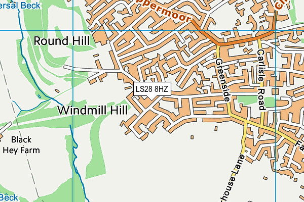 LS28 8HZ map - OS VectorMap District (Ordnance Survey)