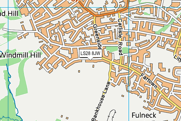 LS28 8JW map - OS VectorMap District (Ordnance Survey)