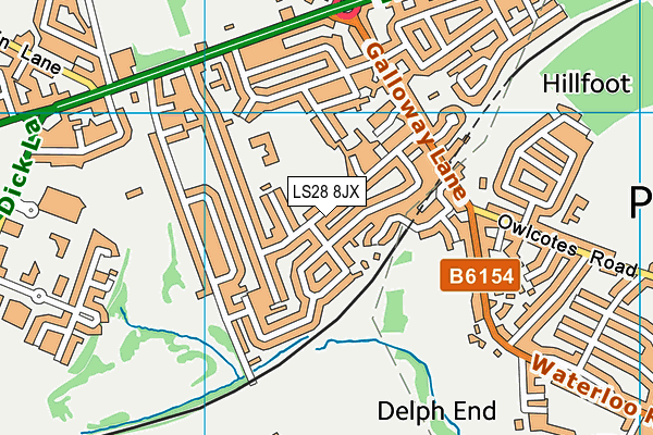 LS28 8JX map - OS VectorMap District (Ordnance Survey)