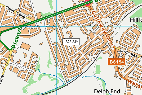 LS28 8JY map - OS VectorMap District (Ordnance Survey)