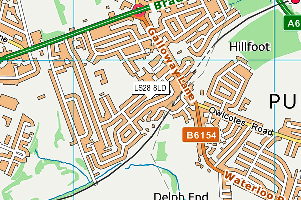 LS28 8LD map - OS VectorMap District (Ordnance Survey)