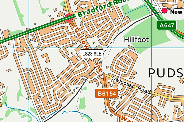 LS28 8LE map - OS VectorMap District (Ordnance Survey)