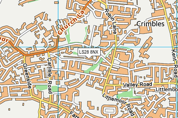 LS28 8NX map - OS VectorMap District (Ordnance Survey)