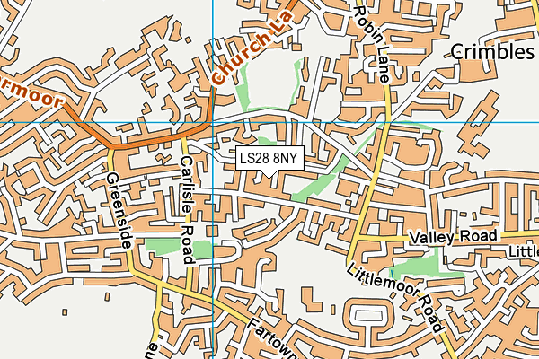 LS28 8NY map - OS VectorMap District (Ordnance Survey)