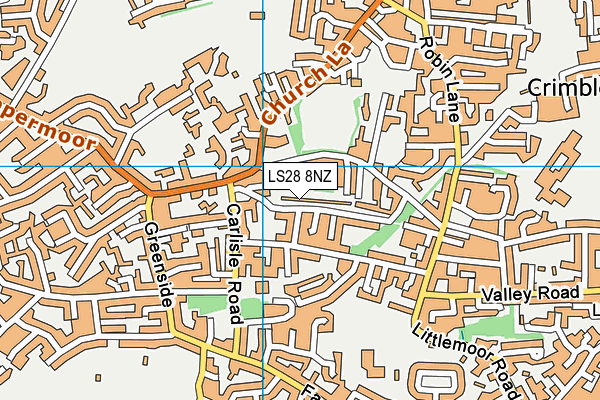 Greenside Primary School map (LS28 8NZ) - OS VectorMap District (Ordnance Survey)
