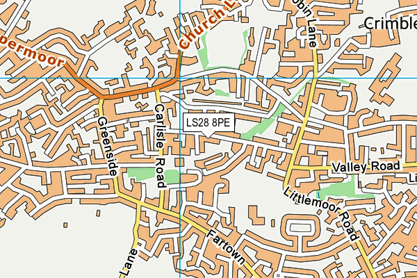 LS28 8PE map - OS VectorMap District (Ordnance Survey)