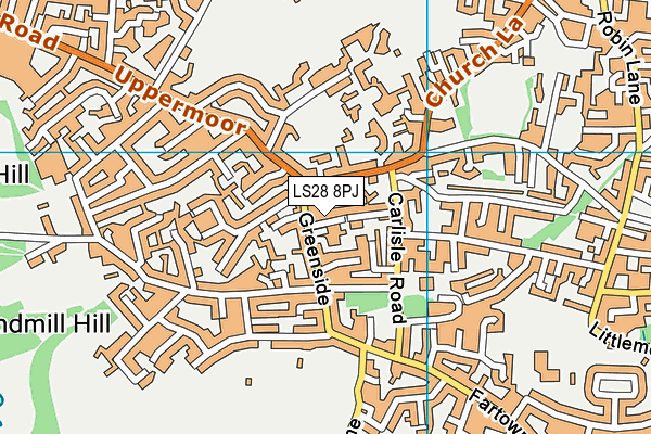 LS28 8PJ map - OS VectorMap District (Ordnance Survey)