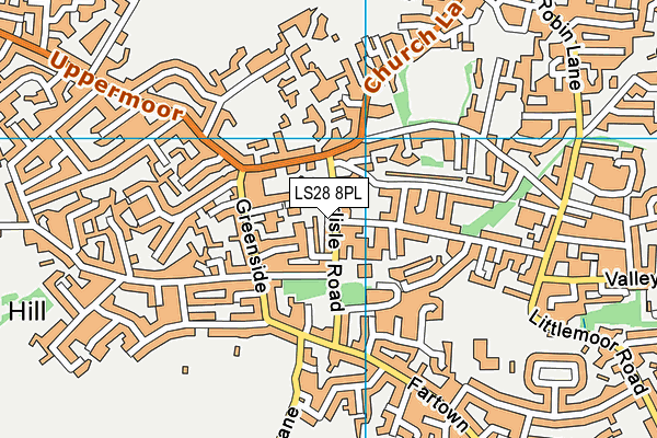 LS28 8PL map - OS VectorMap District (Ordnance Survey)