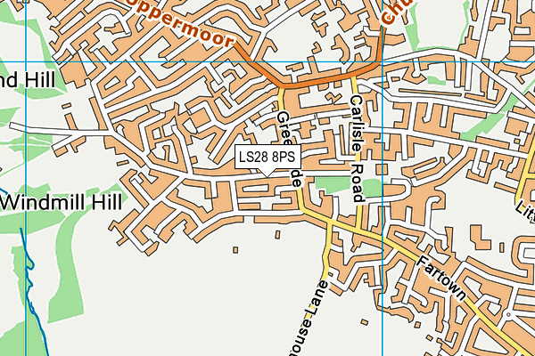 LS28 8PS map - OS VectorMap District (Ordnance Survey)