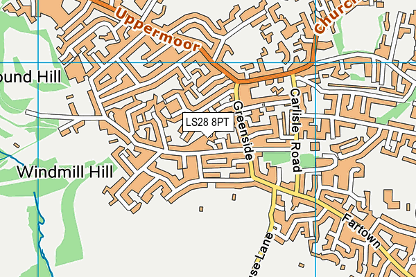 LS28 8PT map - OS VectorMap District (Ordnance Survey)