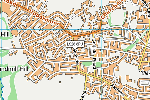 LS28 8PU map - OS VectorMap District (Ordnance Survey)