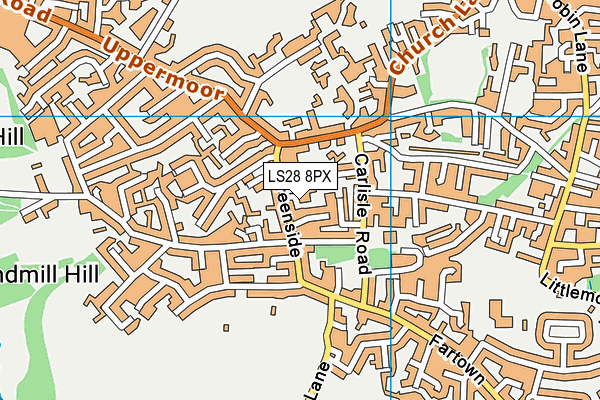 LS28 8PX map - OS VectorMap District (Ordnance Survey)