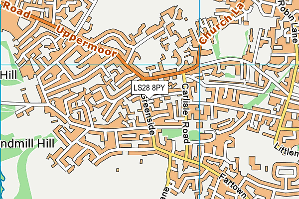LS28 8PY map - OS VectorMap District (Ordnance Survey)