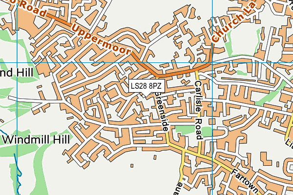 LS28 8PZ map - OS VectorMap District (Ordnance Survey)