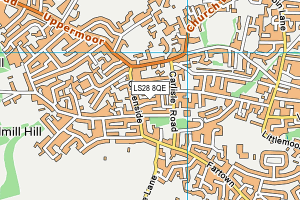 LS28 8QE map - OS VectorMap District (Ordnance Survey)