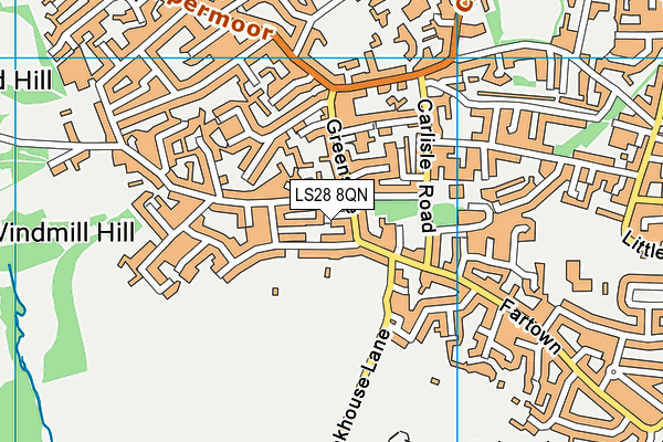 LS28 8QN map - OS VectorMap District (Ordnance Survey)