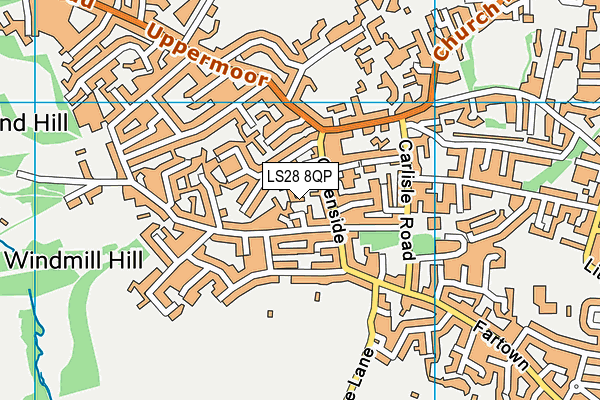 LS28 8QP map - OS VectorMap District (Ordnance Survey)