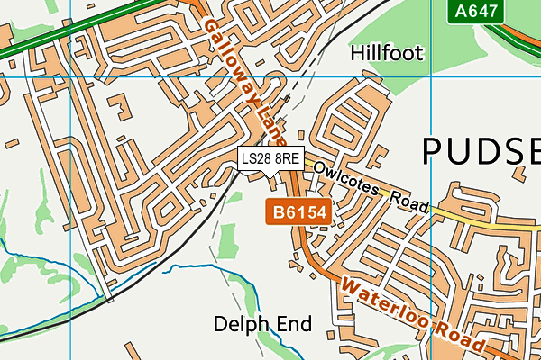 LS28 8RE map - OS VectorMap District (Ordnance Survey)
