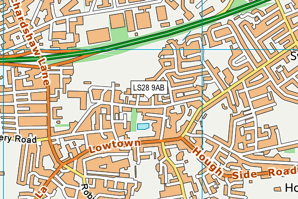 LS28 9AB map - OS VectorMap District (Ordnance Survey)