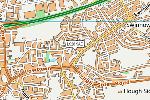 LS28 9AE map - OS VectorMap District (Ordnance Survey)