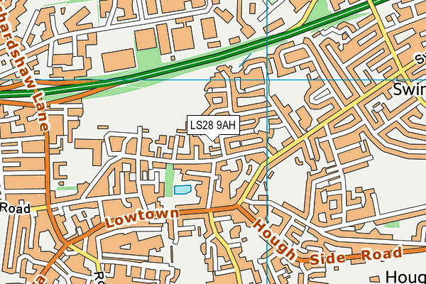 LS28 9AH map - OS VectorMap District (Ordnance Survey)